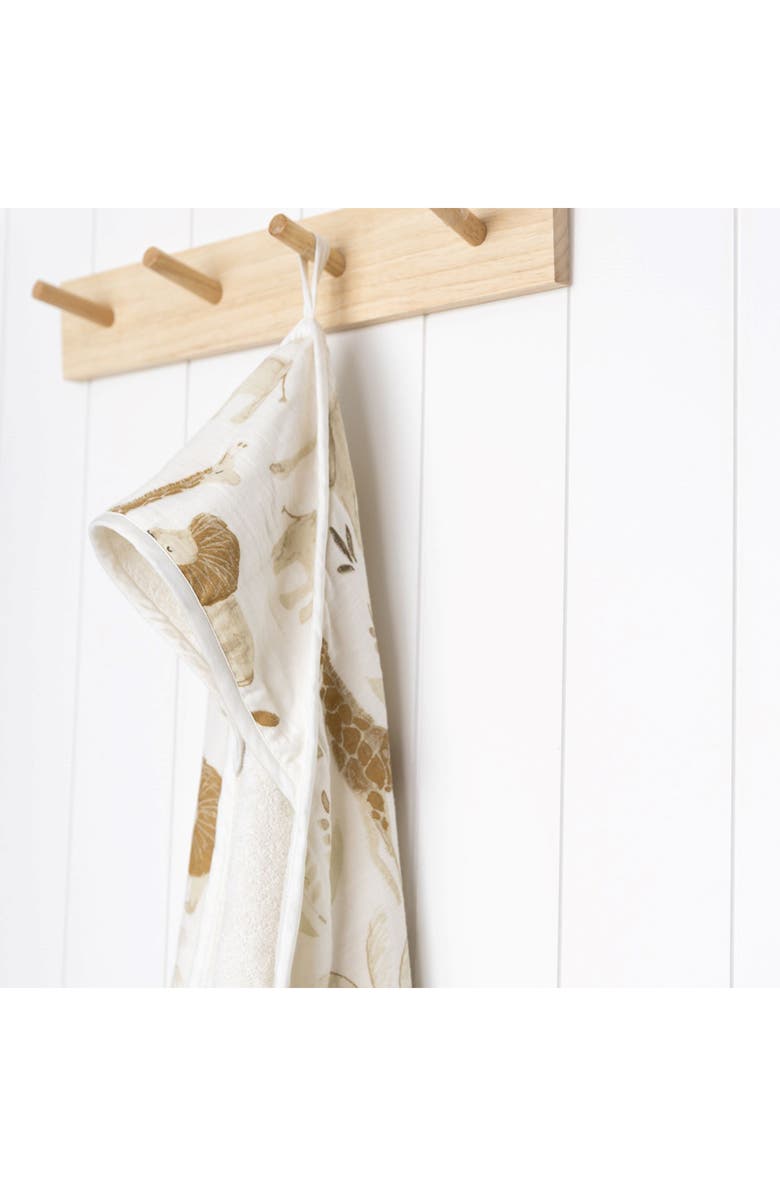 CRANE BABY Hooded Cotton Baby Towel, Alternate, color, Brown/ White