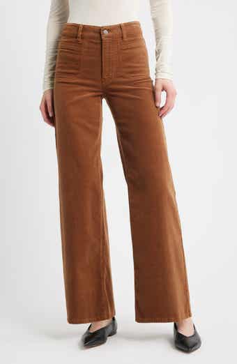 FRAME Le Slim Palazzo Patch Pocket High Waist Wide Leg Corduroy Jeans
