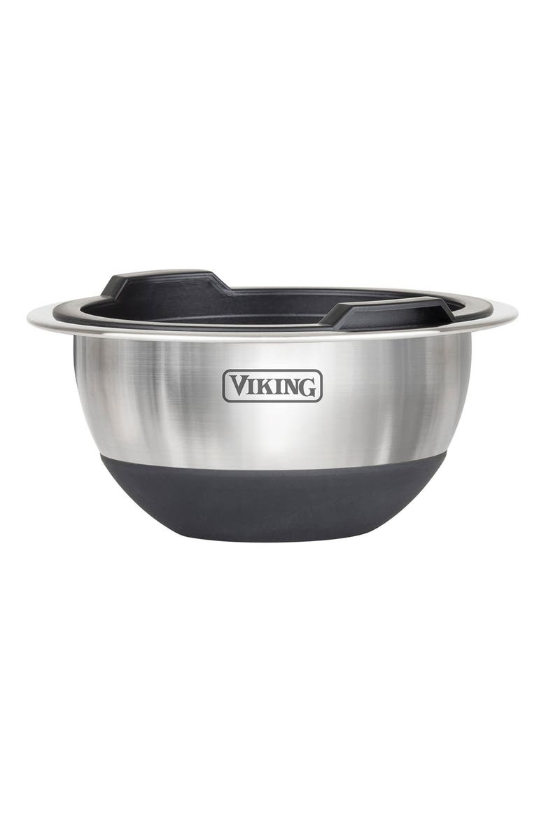10-Piece Stainless Steel Mixing Bowl Set with Lids, Alternate, color, BLACK