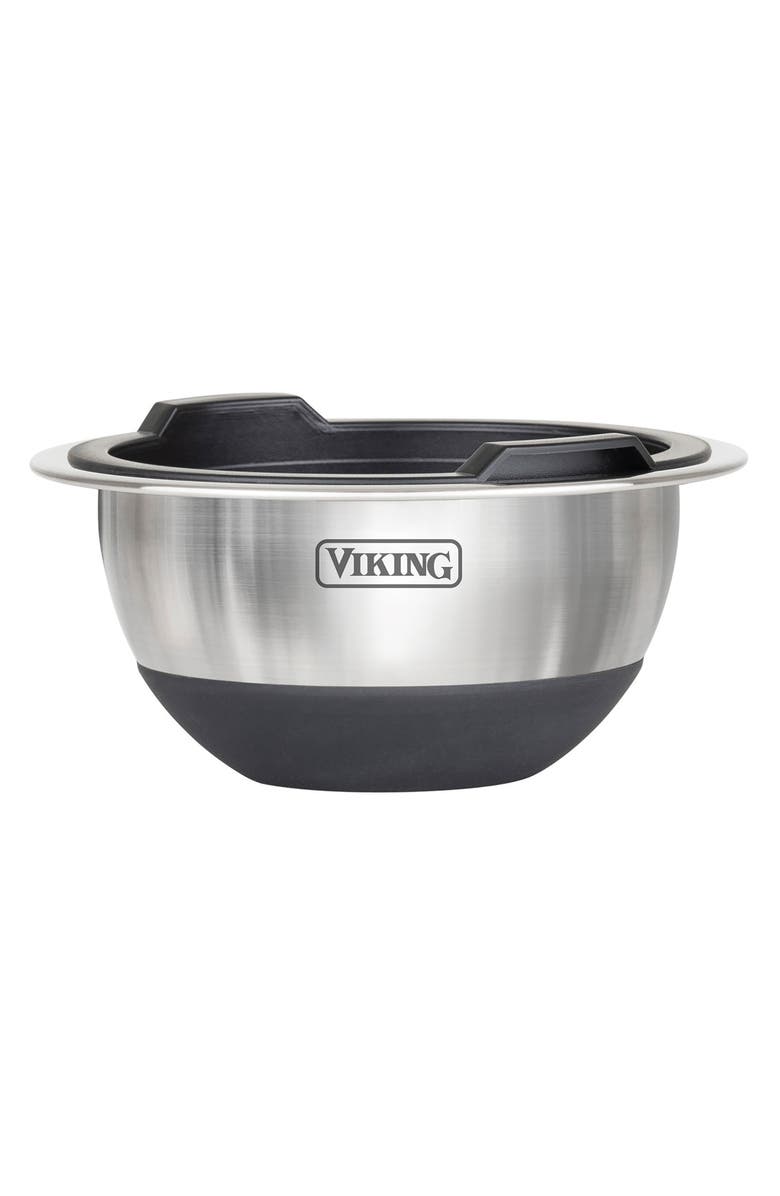 Viking 10-Piece Stainless Steel Mixing Bowl Set with Lids, Alternate, color, Black