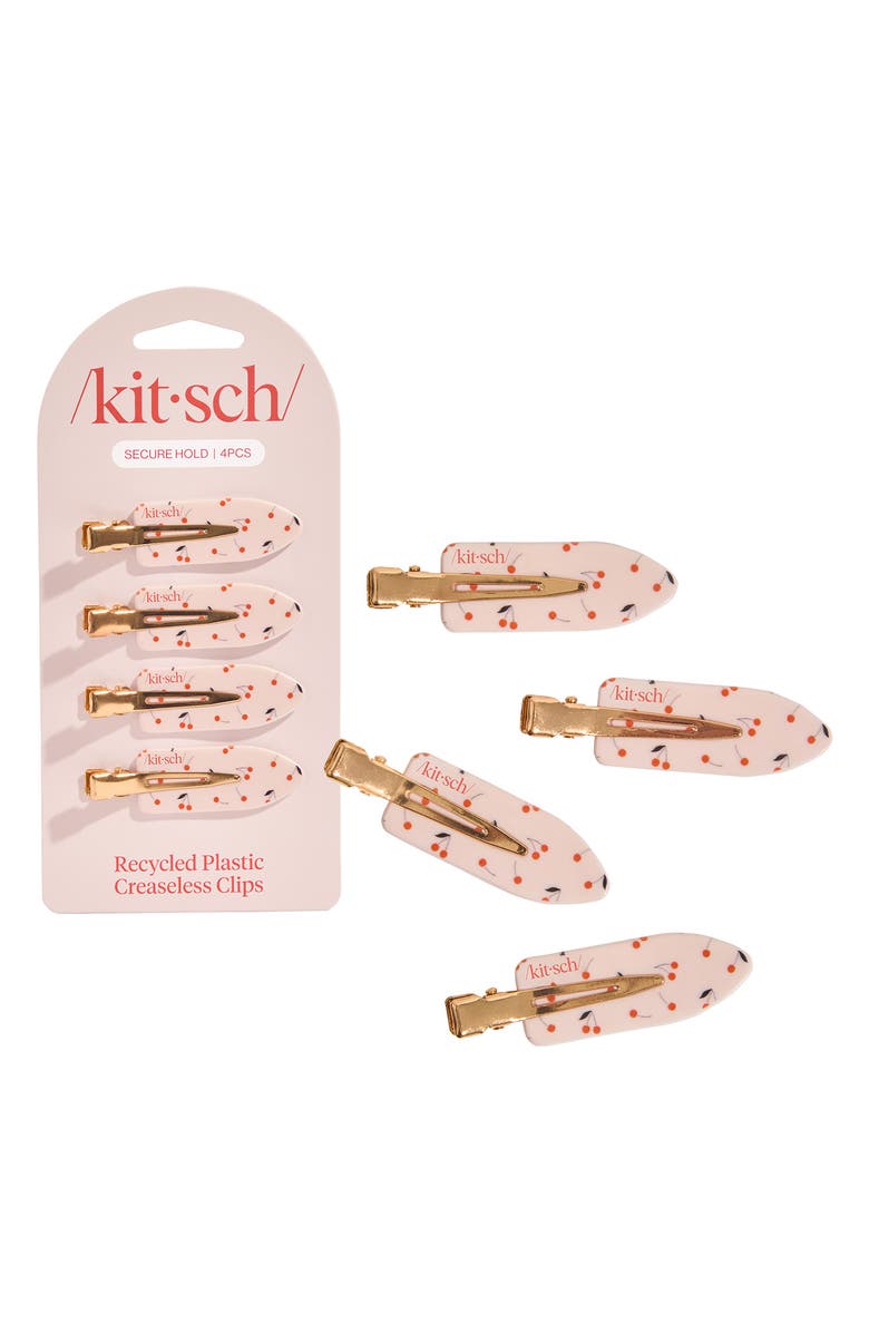 Kitsch 4-Pack Creaseless Clips, Alternate, color, Cherry Print