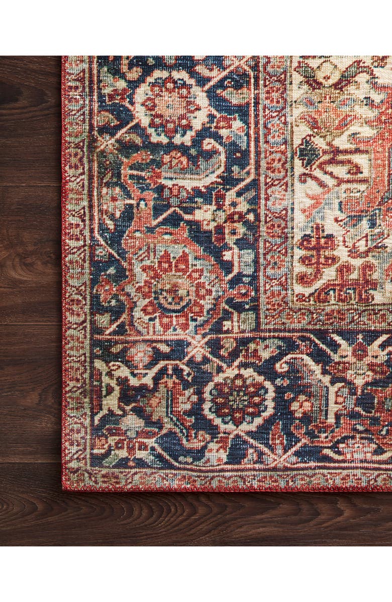 LOLOI Layla Accent Rug - Red/Navy - 5'0" x 7'6", Alternate, color, Red / Navy