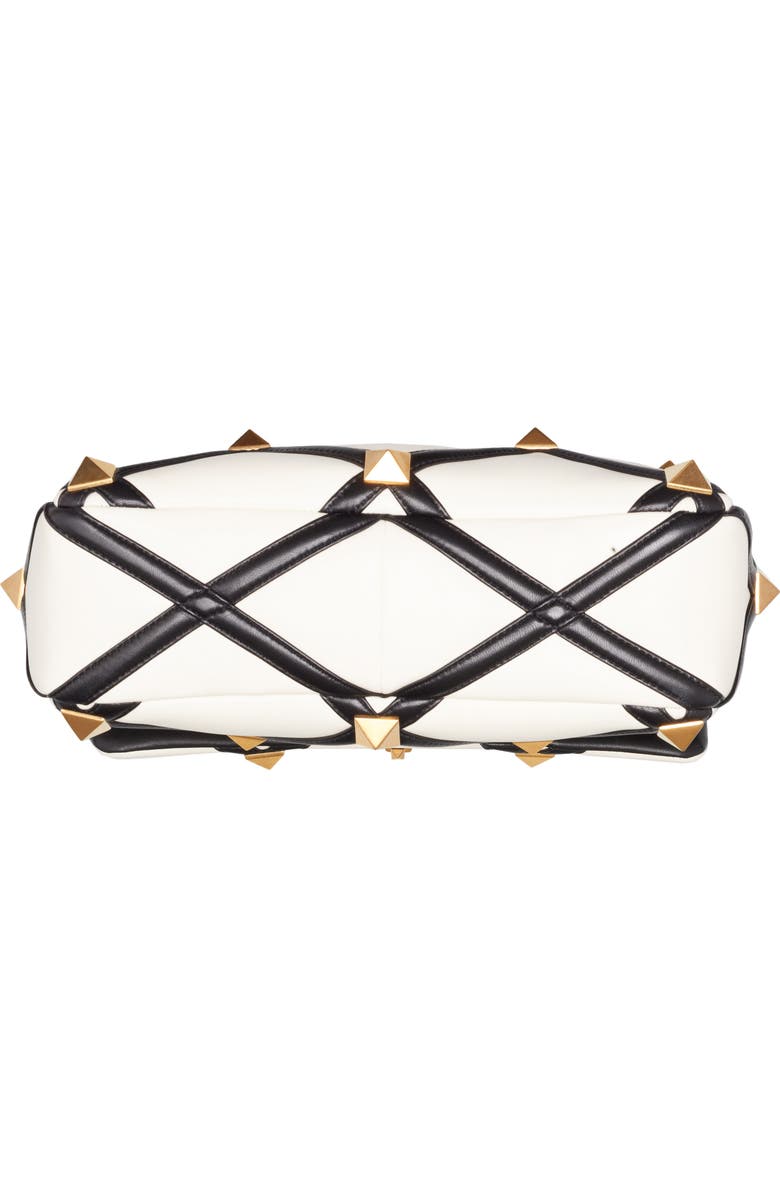 Valentino Garavani Large Roman Stud Inlay Leather Top Handle Bag, Alternate, color,