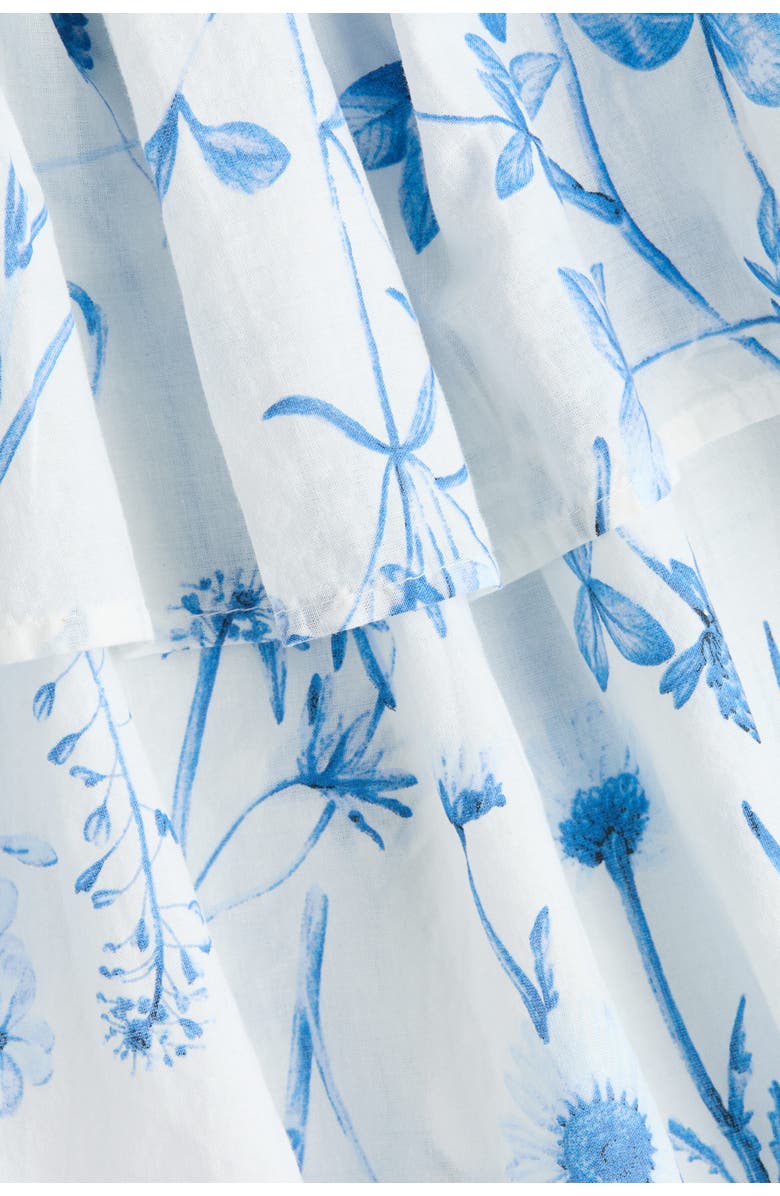 H&M Smocked-waist dress, Alternate, color, White/Blue Floral