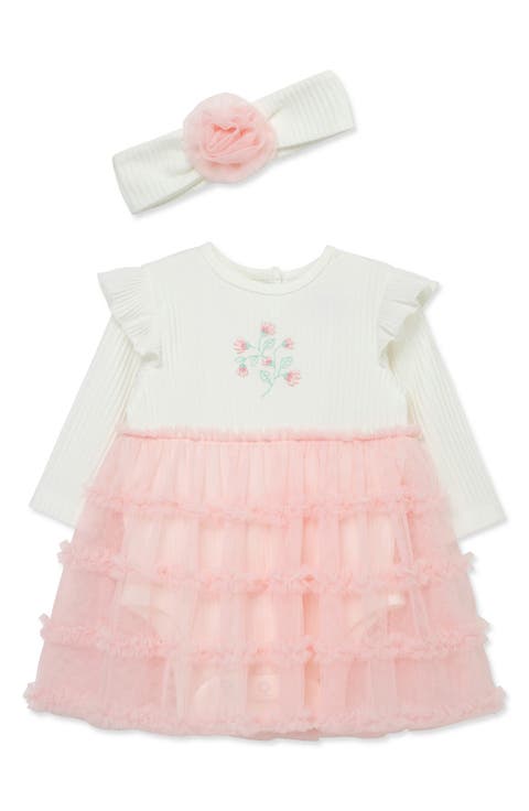 Long Sleeve Tutu Bodysuit Dress with Headband (Baby)