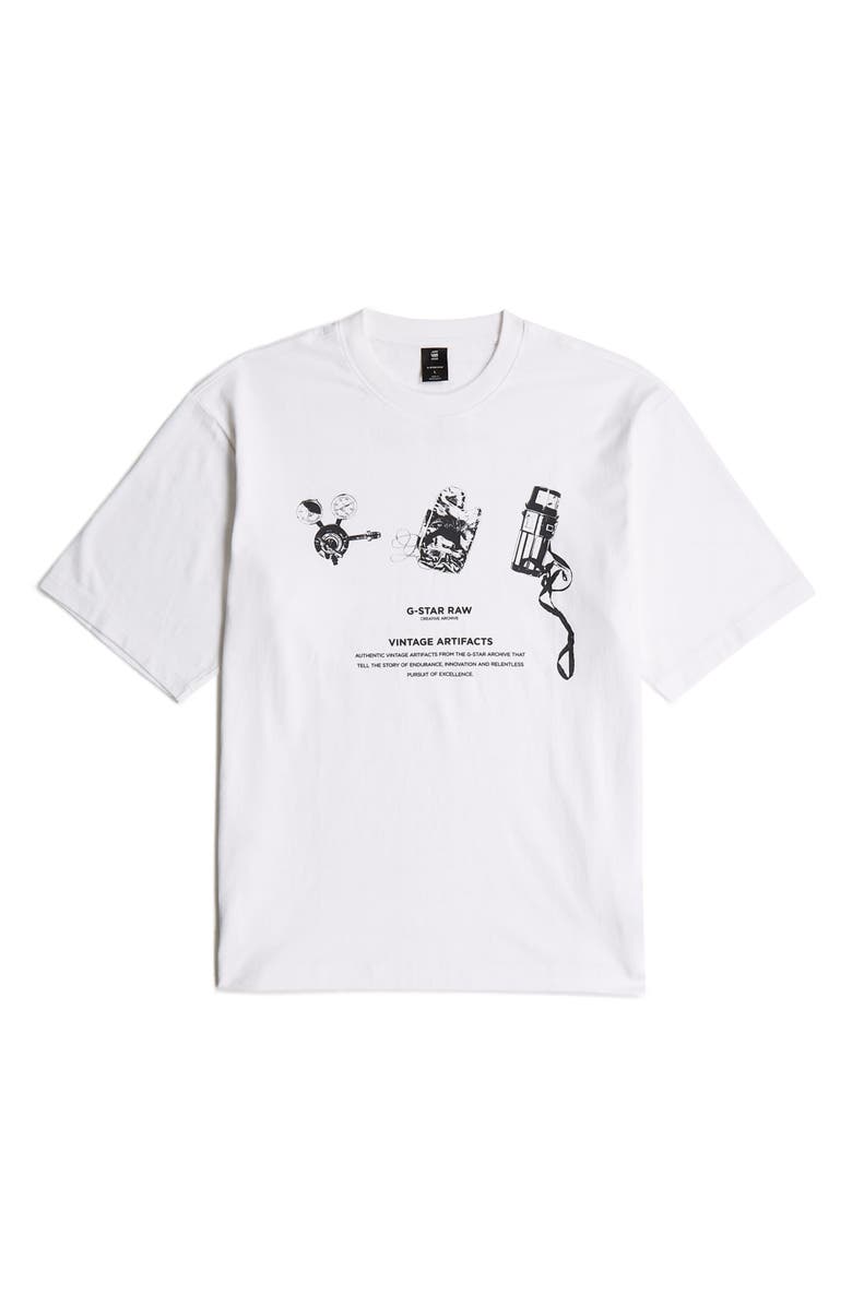 G-STAR Archive Boxy Organic Cotton Graphic T-Shirt, Alternate, color, White