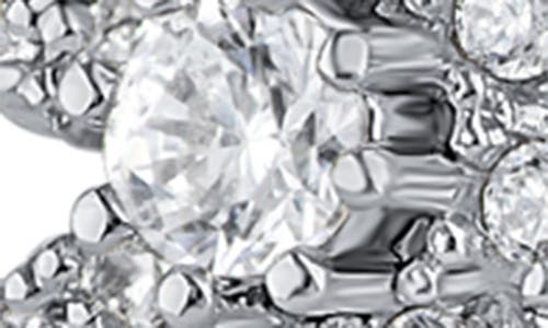 Cz By Kenneth Jay Lane Pavé Cubic Zirconia Triple Star Stud Earrings In Clear Silver
