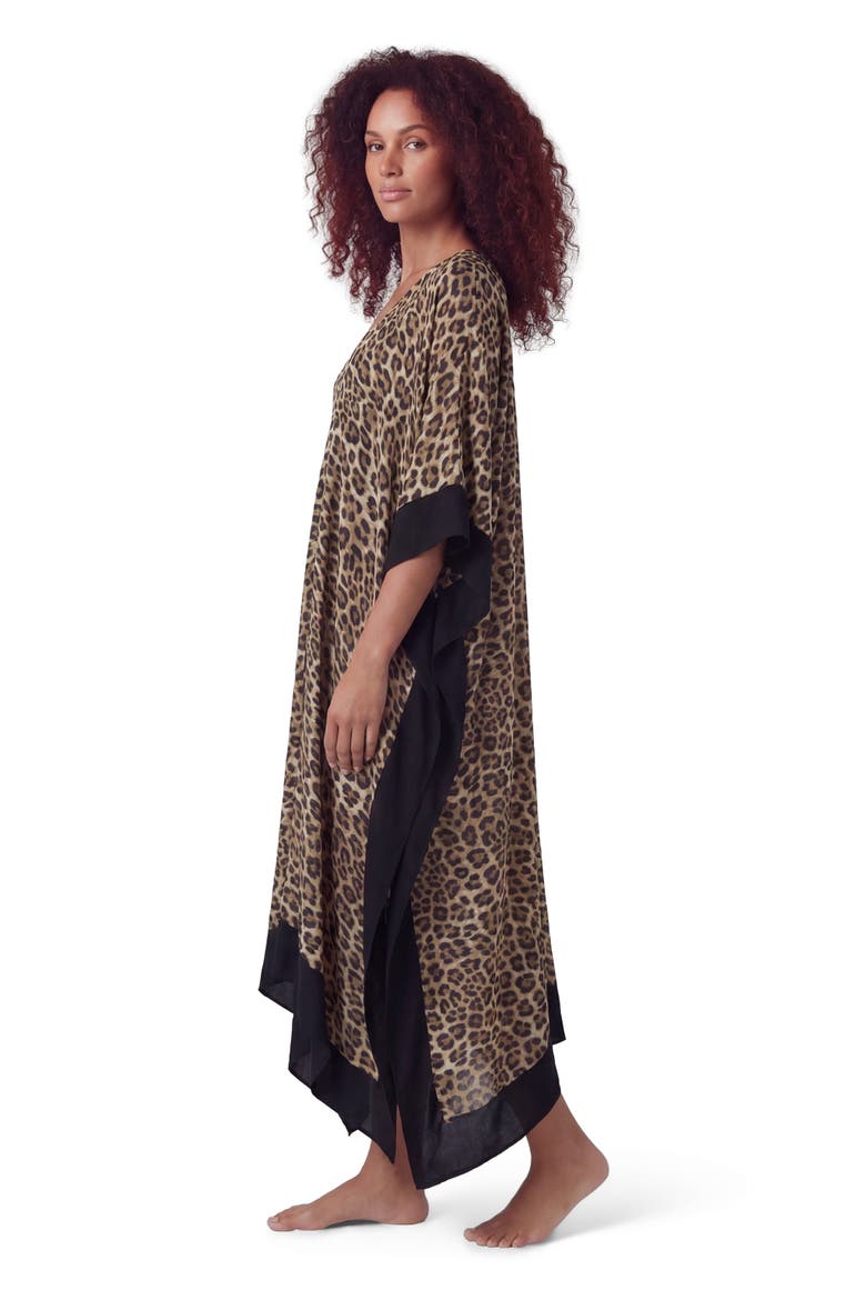 Leopard Womens Kaftan, Alternate, color, LEOPARD BROWN