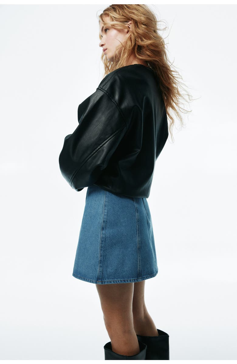 H&M A-line Mini Skirt, Alternate, color, Denim Blue
