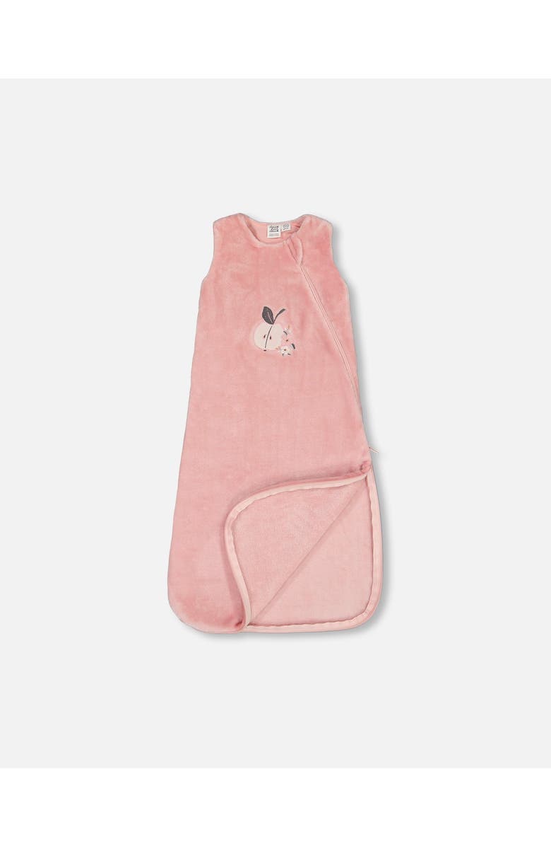 Deux par Deux Baby Girl's Plush Sleep Sack With Embroidery Light Pink, Alternate, color, 