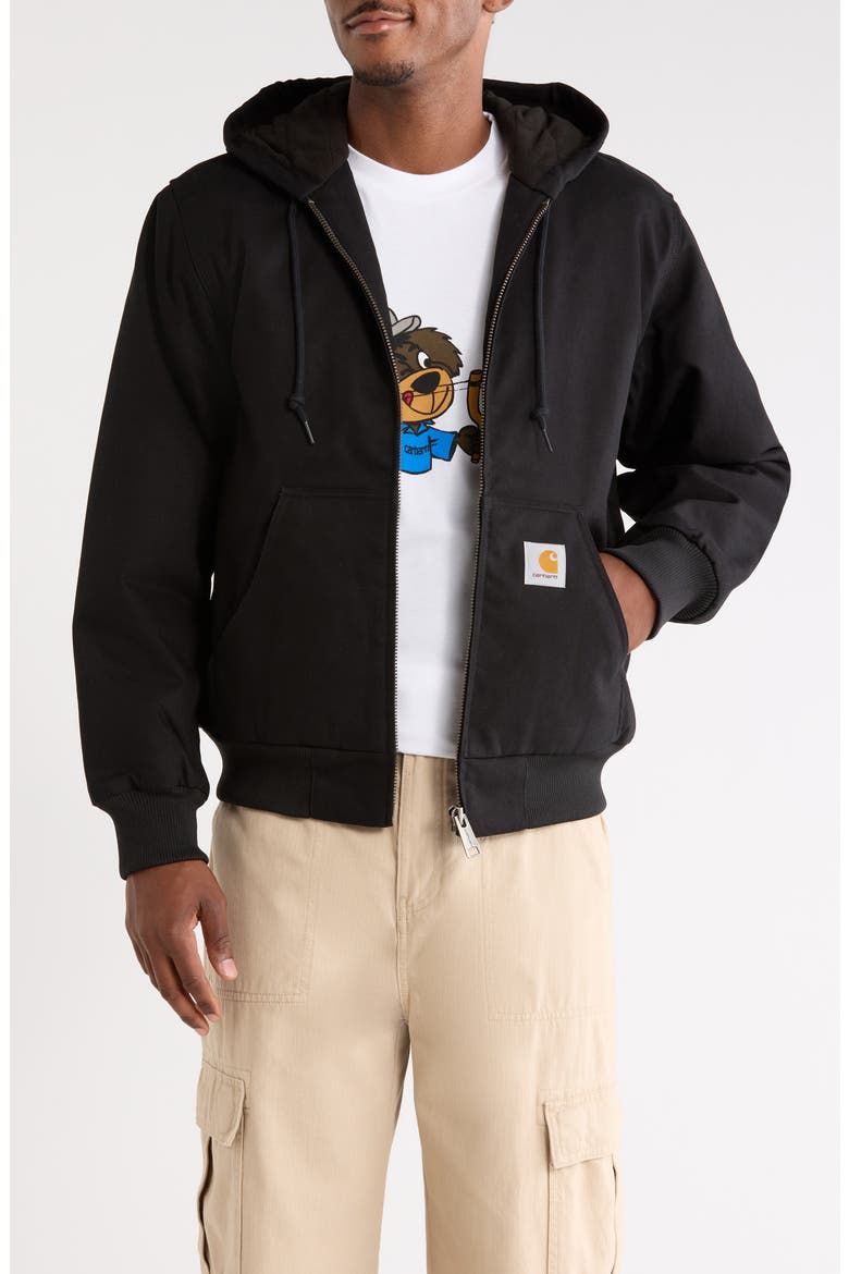 Active Canvas Hooded Jacket, Main, color, BLACK (RIGID)