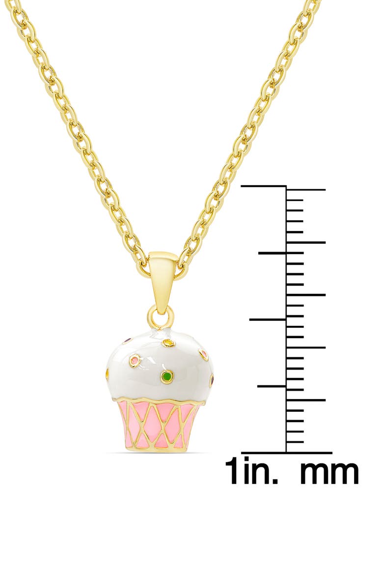 Cupcake Pendant Necklace, Alternate, color, GOLD