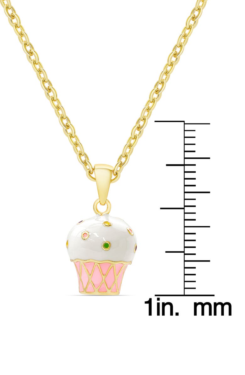 Lily Nily Cupcake Pendant Necklace, Alternate, color, Gold