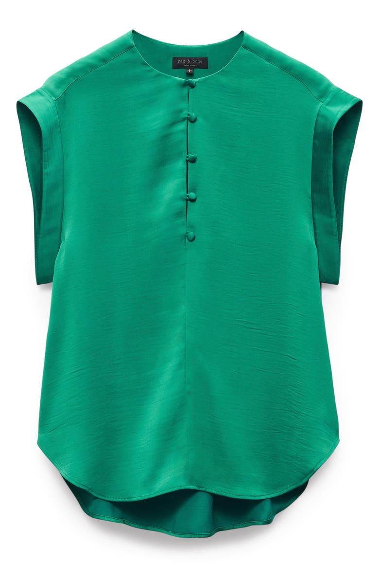 rag & bone Maple Cap Sleeve Top, Alternate, color, Emerald Green