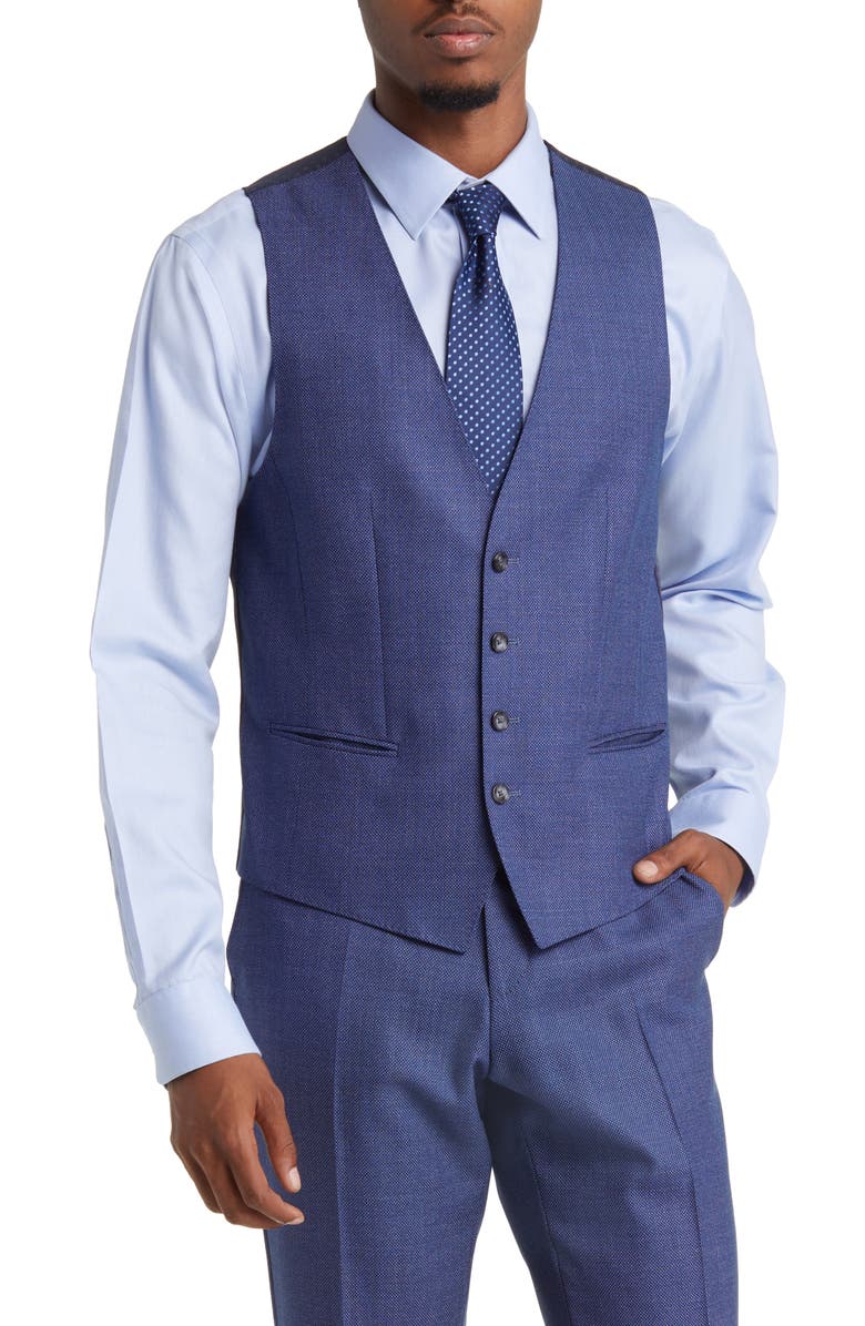 BOSS Huge Bird's Eye Stretch Virgin Wool Suit, Alternate, color, 