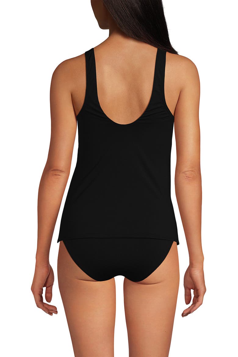 Long Side Tie Tankini Top, Alternate, color, Black