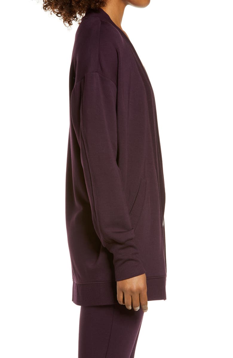 Zella Peaceful Fleece Open Front Cardigan, Alternate, color,