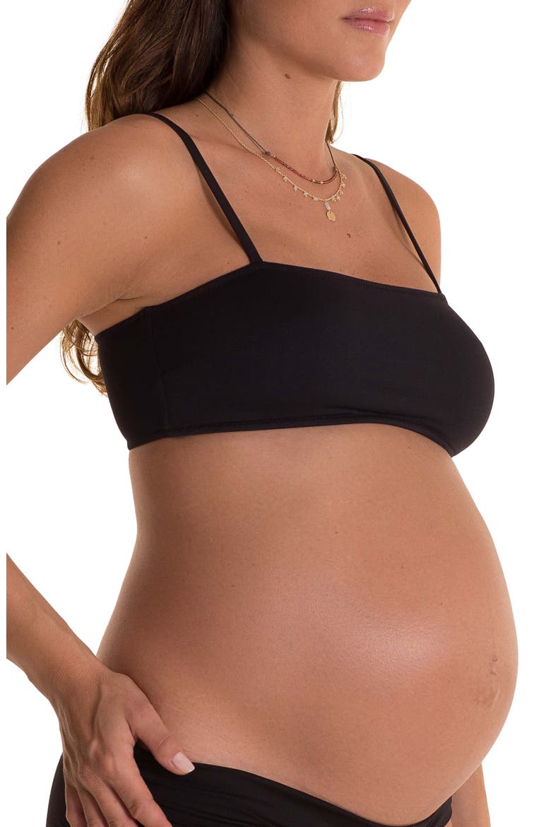 Ana Bandeau Maternity Bikini Top, Main, color, BLACK