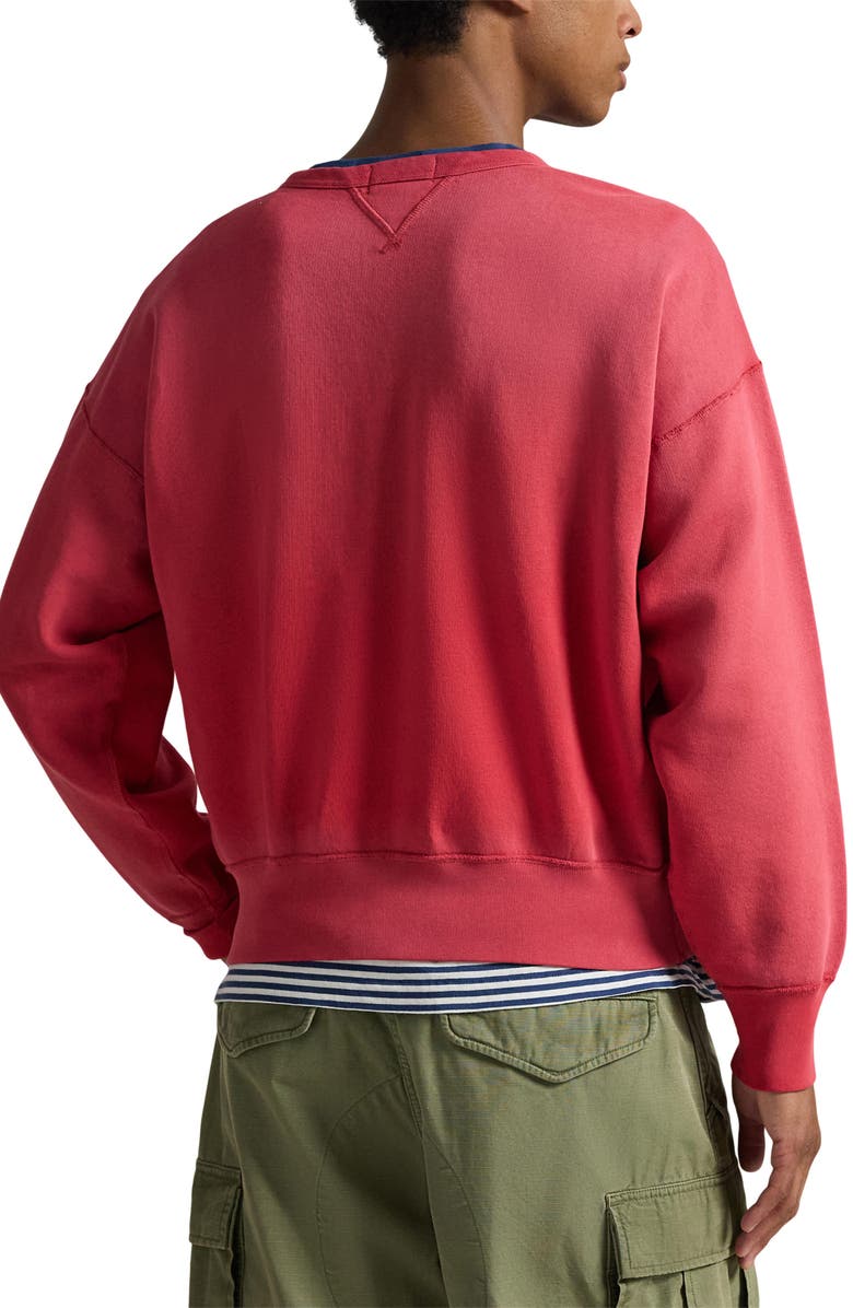 Polo Ralph Lauren Vintage Fit Fleece Crewneck Sweatshirt, Alternate, color, Sunrise Red