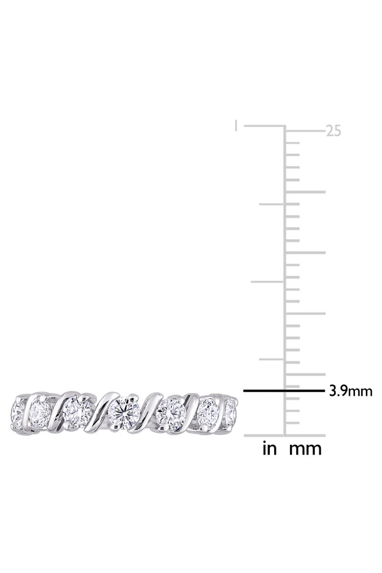 Moissanite Swirl Anniversary Band, Alternate, color, Sterling Silver
