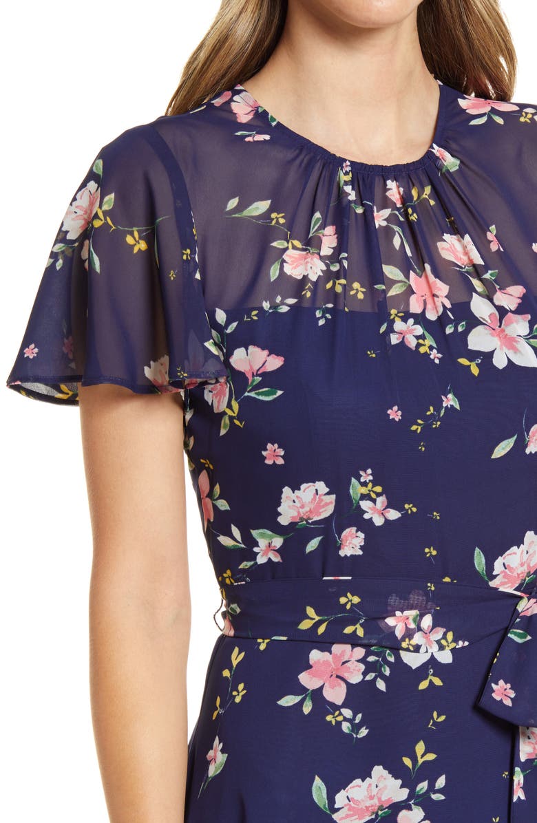 Harper Rose Floral Midi Dress, Alternate, color, 