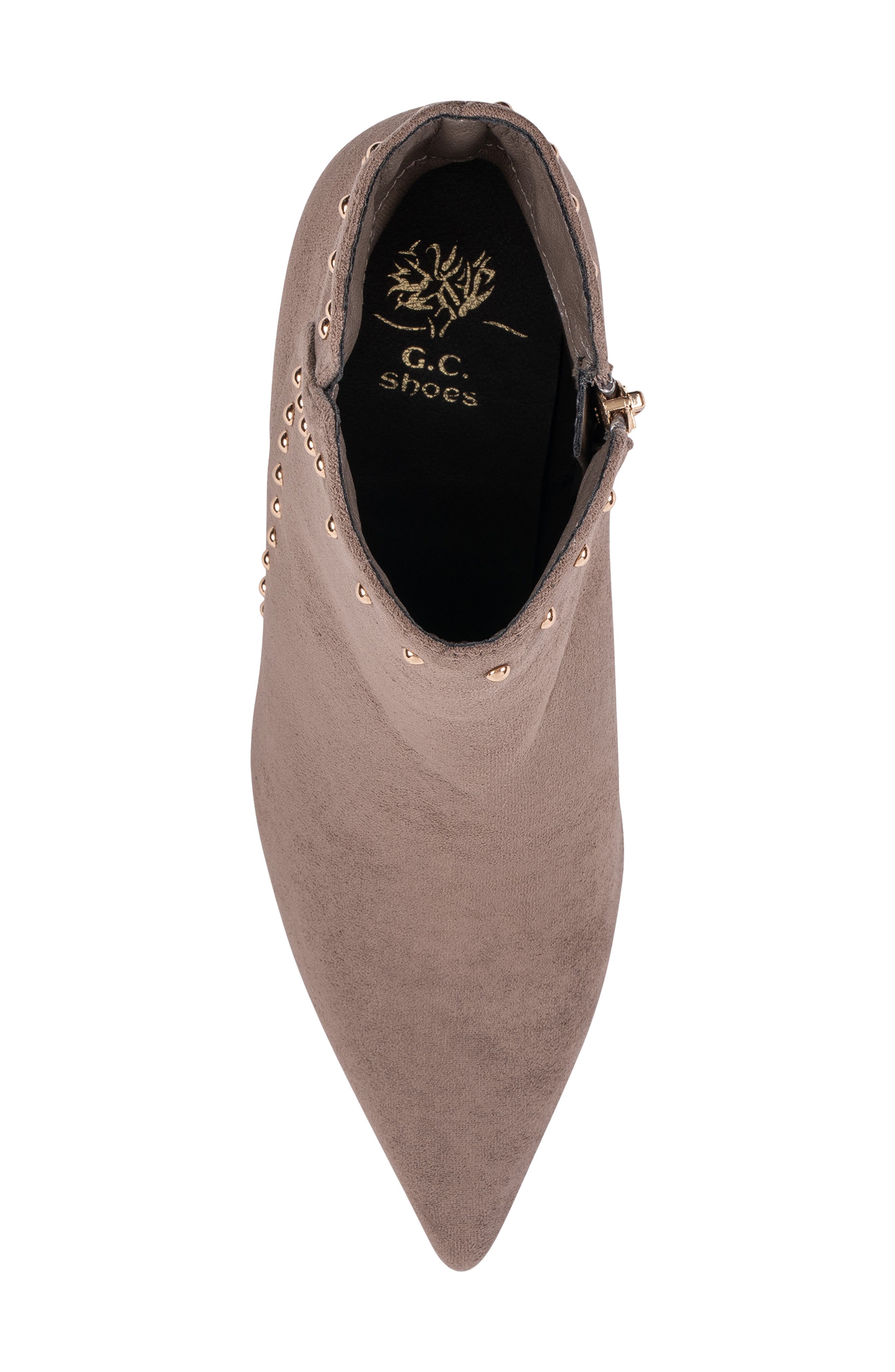 Ivette Studded Pointed Toe Ankle Boot, Alternate, color, TAUPE