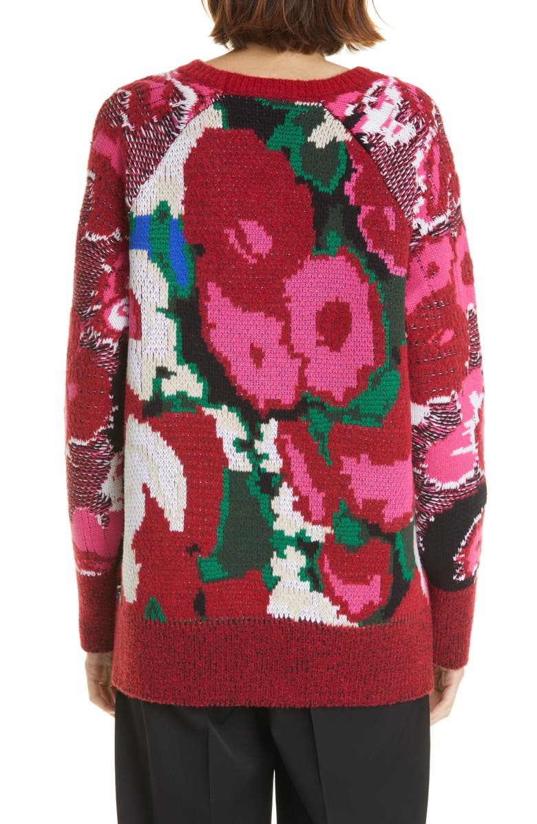Stella McCartney Floral Jacquard Wool Blend Sweater, Alternate, color,