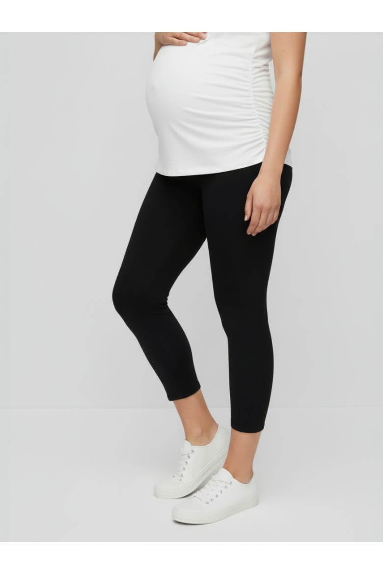 Basic Secret Fit Belly Maternity Crop Leggings, Main, color, Black