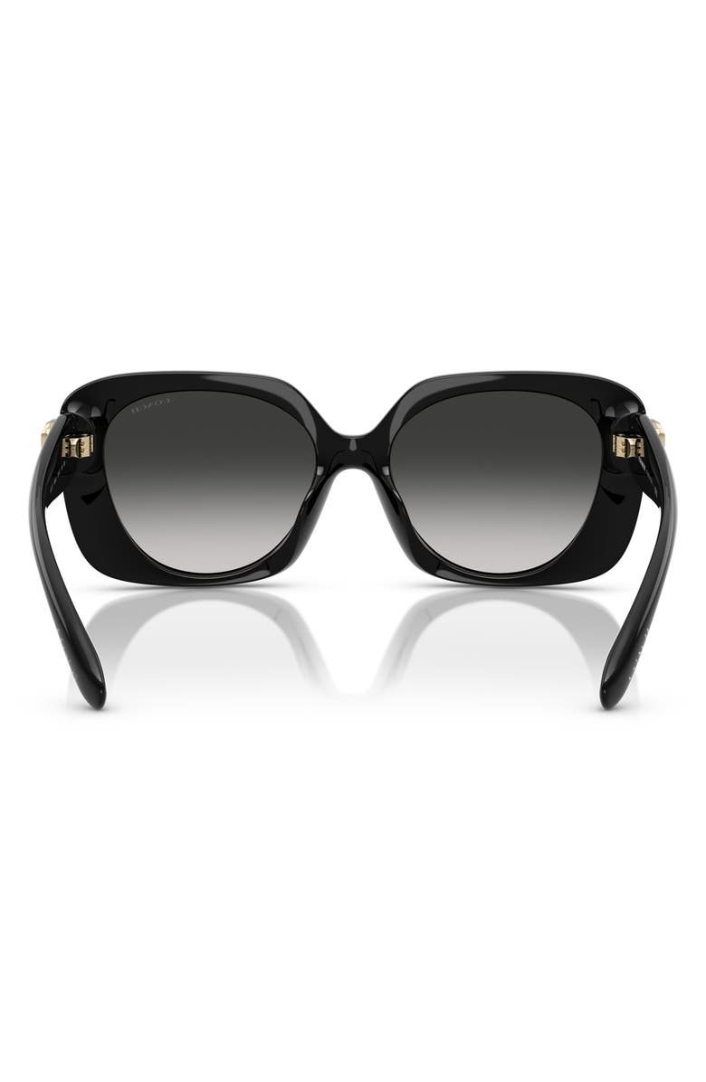 COACH 55mm Gradient Square Sunglasses, Alternate, color, Black / Grey Gradient