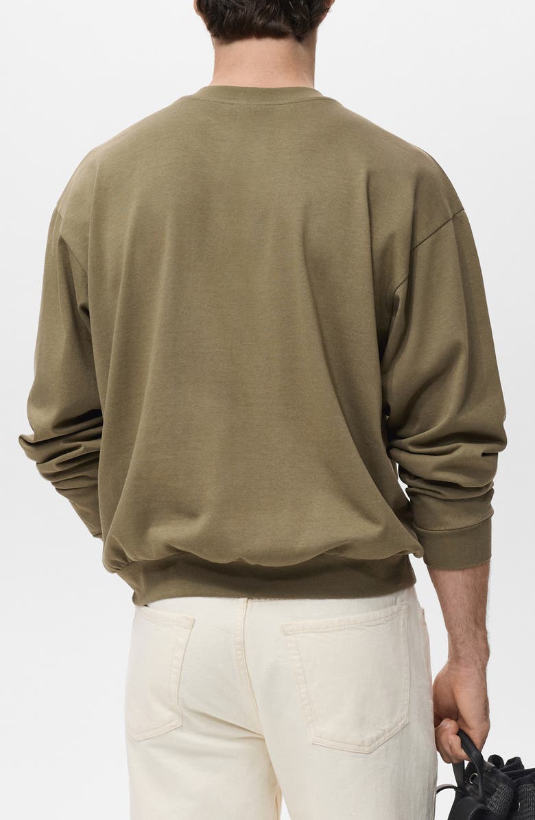 MANGO Cotton Sweatshirt, Alternate, color, Khaki Green