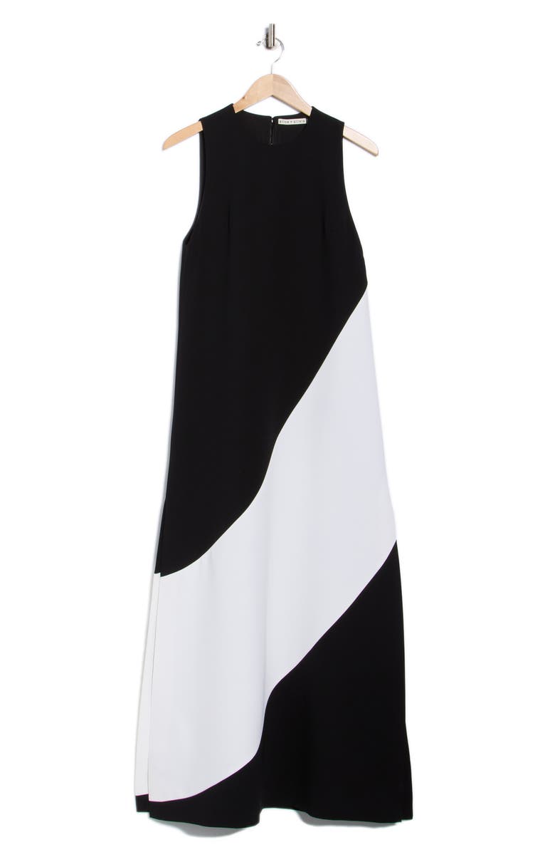 Alice + Olivia Kate Sleeveless Dress, Alternate, color, Black/ Off White