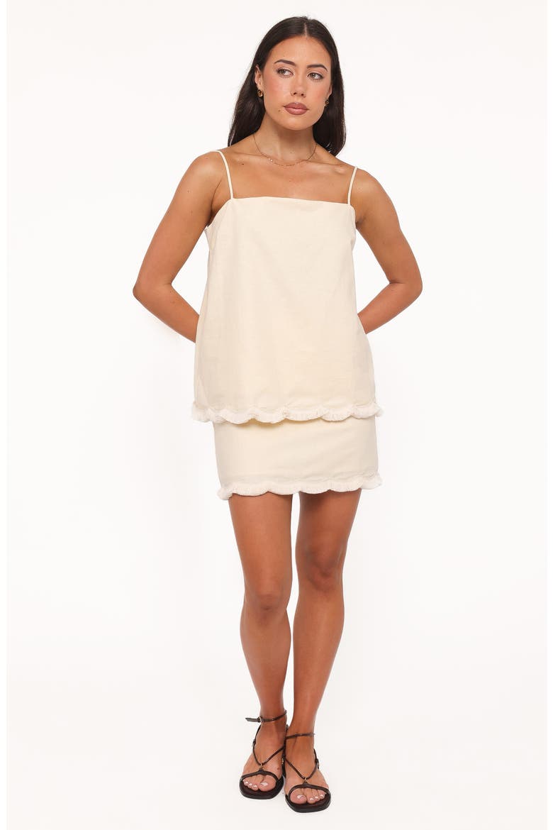 Venate Scalloped Skirt Set, Alternate, color, YELLOW