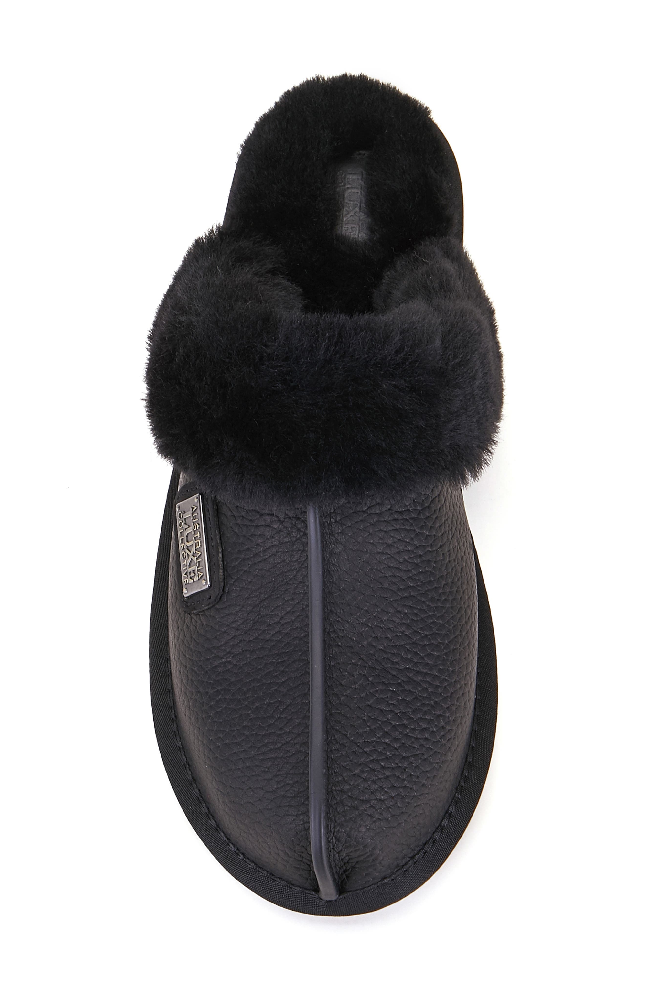 Australia Luxe Collective Genuine Shearling Mule Slipper, Alternate, color, Crow