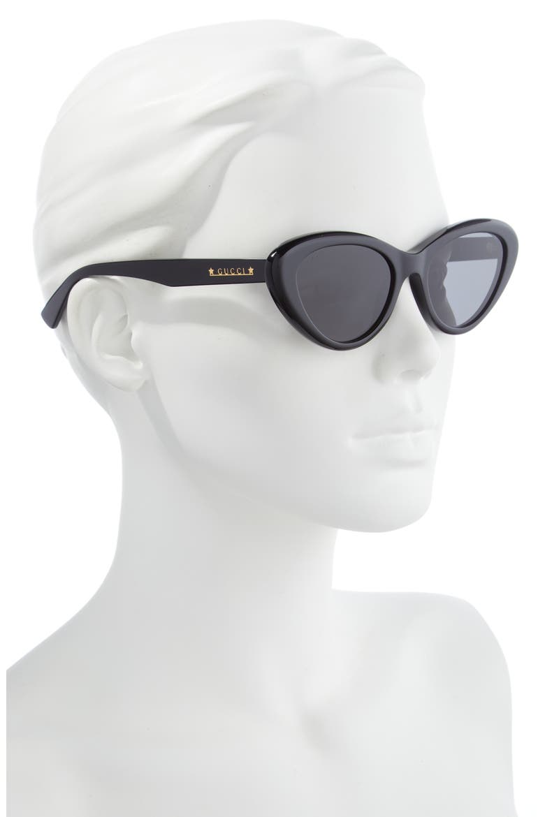 54mm Oval Sunglasses, Alternate, color, BLACK