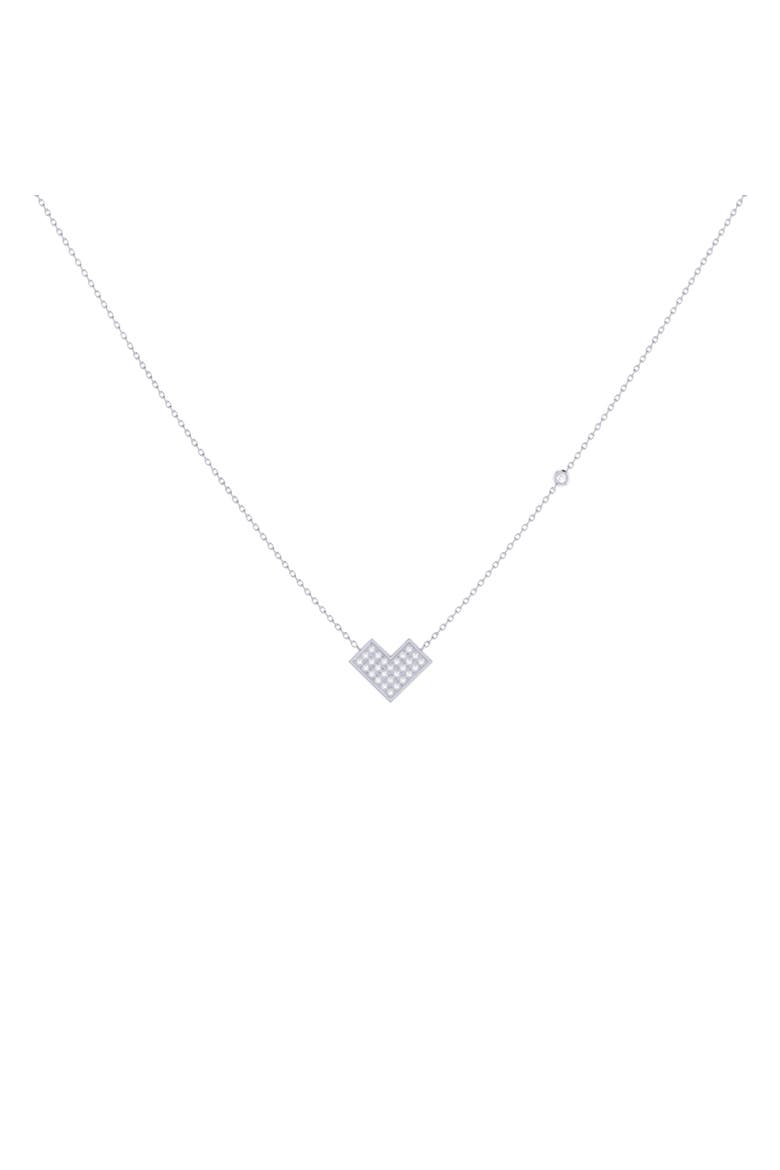 One way Arrow Sterling Silver Diamond Necklace, Alternate, color, Silver