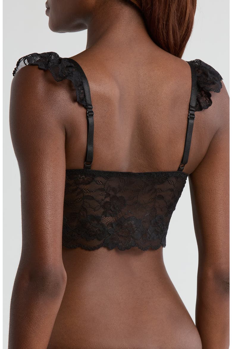 Lace Longline Bralette, Alternate, color, BLACK