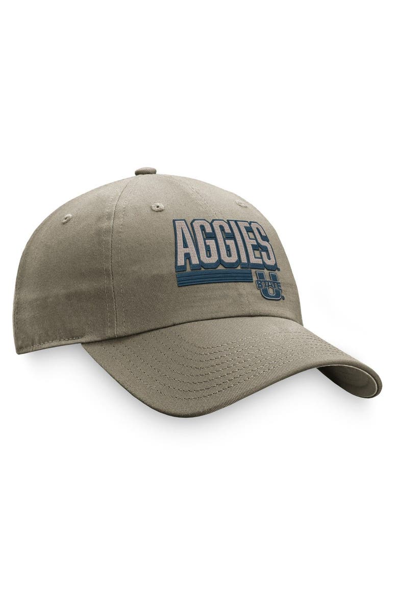 Men's Top of the World Khaki Utah State Aggies Slice Adjustable Hat, Alternate, color, Khaki