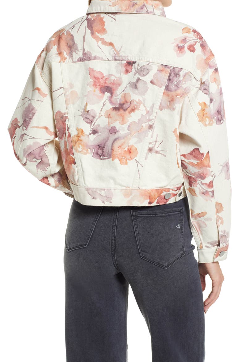Mirah Denim Trucker Jacket, Alternate, color, WINE FLORAL NEU