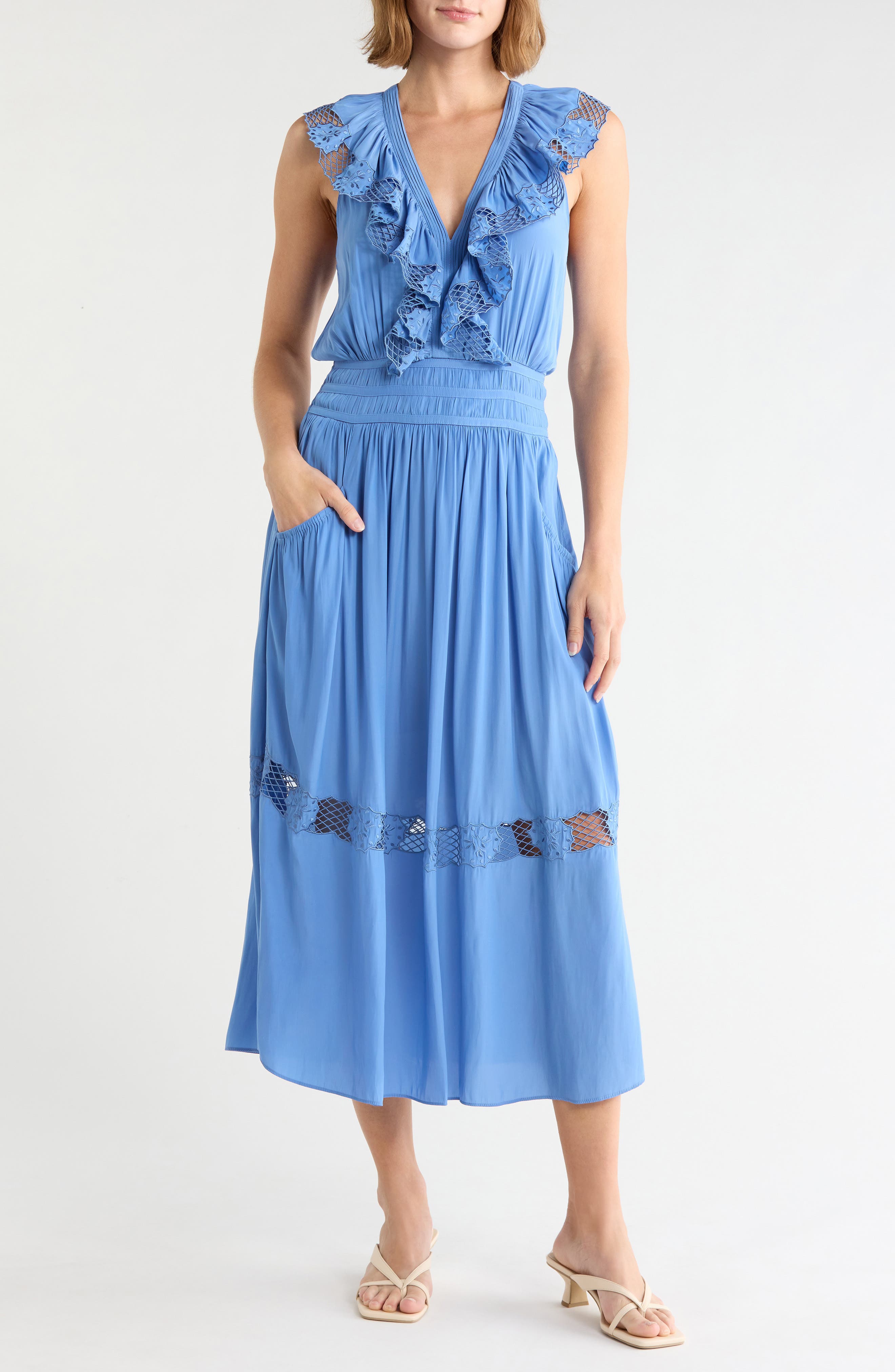 Laila Ruffle Smocked Waist Maxi Dress
