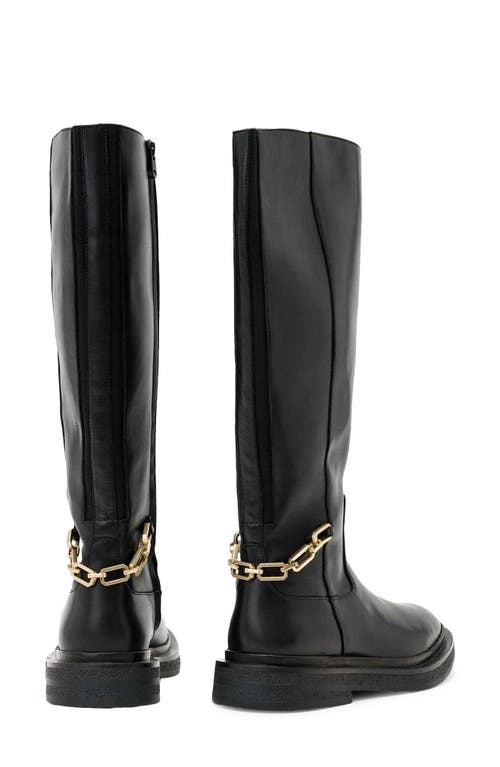 Allsaints Escher Rider Knee High Boot In Black