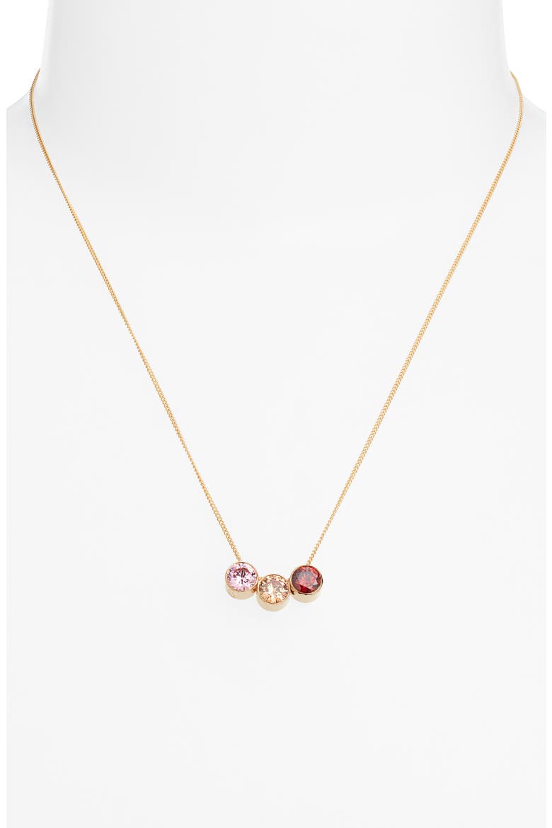 Multibirthstone Pendant Necklace, Alternate, color, GOLD / 3 CHARMS