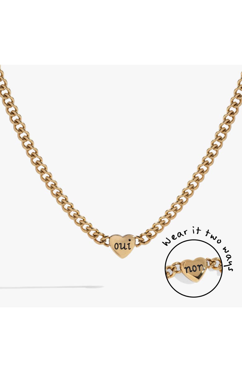 Alex and Ani Oui Non Heart Inline Necklace, Main, color,