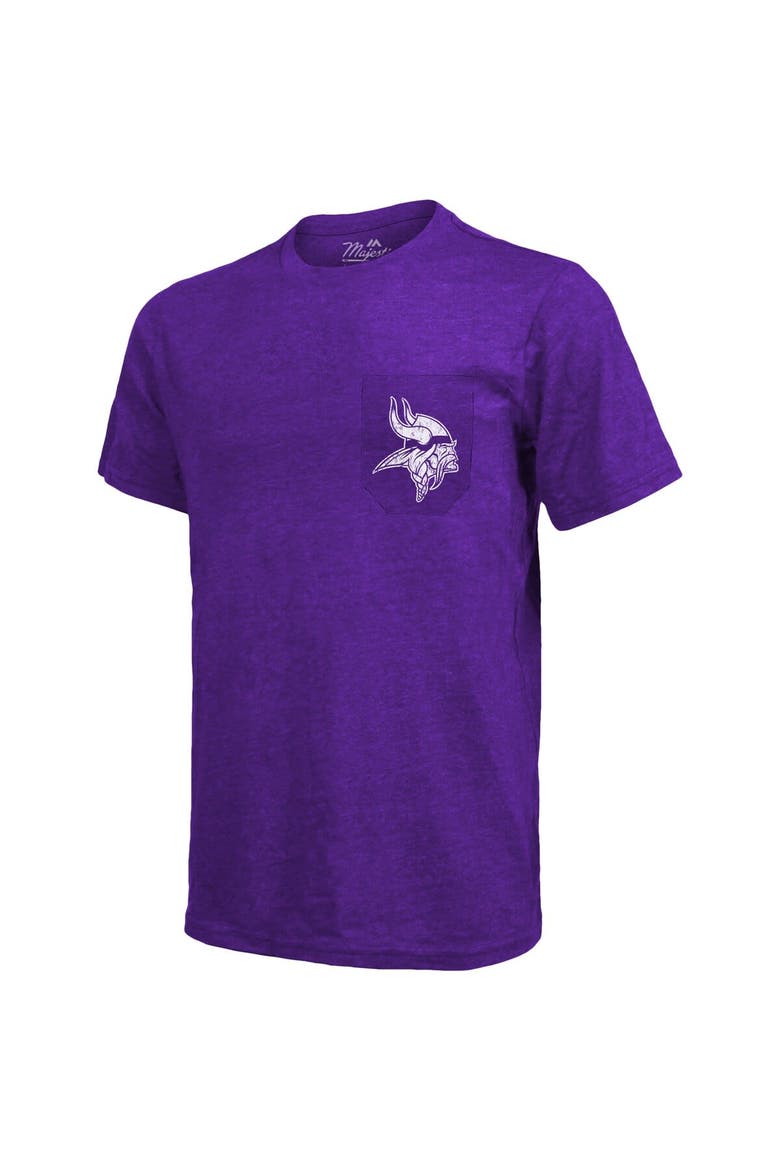 Minnesota Vikings Majestic Threads Tri-Blend Pocket T-Shirt - Heathered Purple, Alternate, color, Purple