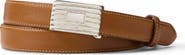 Ralph Lauren Purple Label Sterling Silver Buckle Calfskin Belt