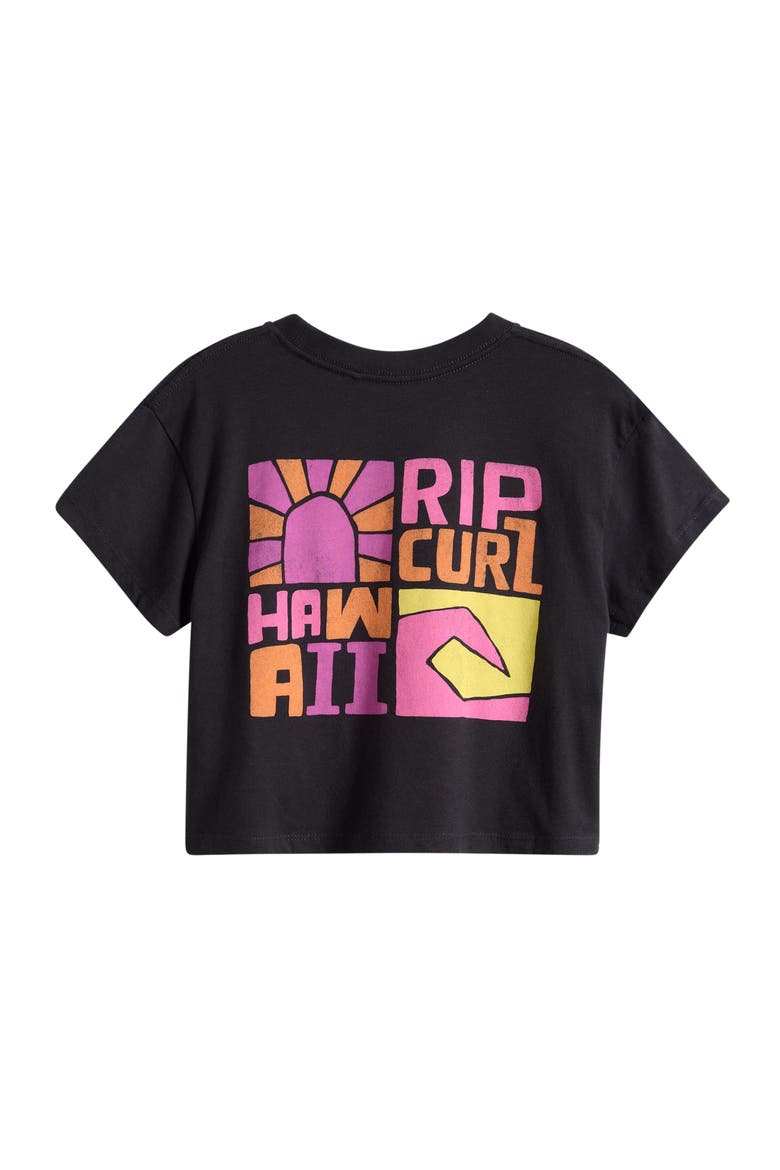 Kids' Island Cotton Cropped T-Shirt, Alternate, color, HAWAII WASHED BLACK