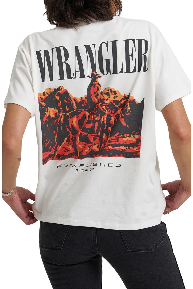 Cowboy Logo Graphic T-Shirt, Alternate, color, WORN WHITE