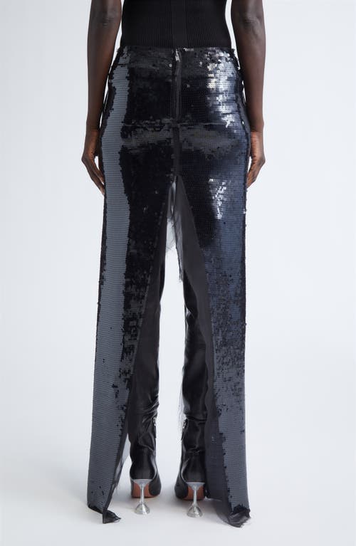 Rick Owens Concordians Sequin & Chiffon Sliced Skirt In Black