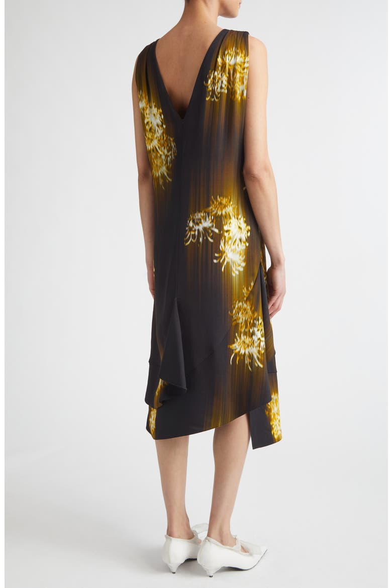Rhetta Asymmetric Midi Dress, Alternate, color, BLACK MULTI