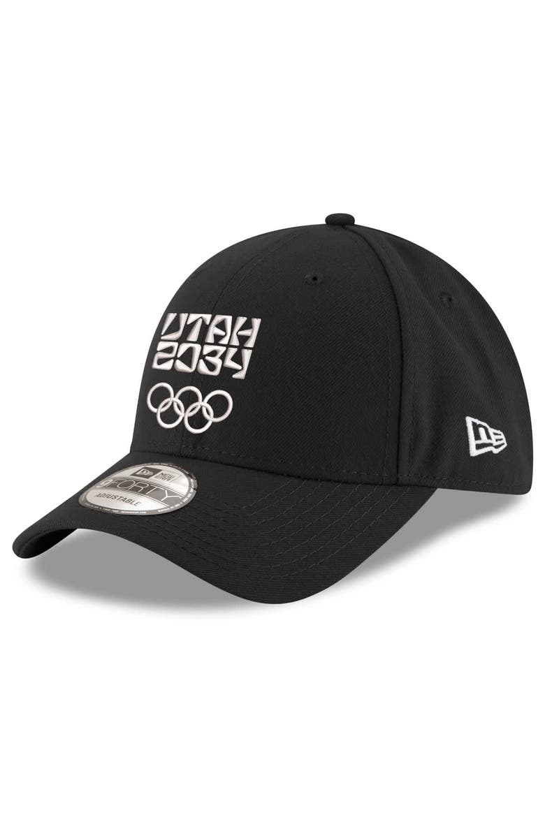 Men's New Era Black Utah 2034 9FORTY Adjustable Hat, Main, color, Black
