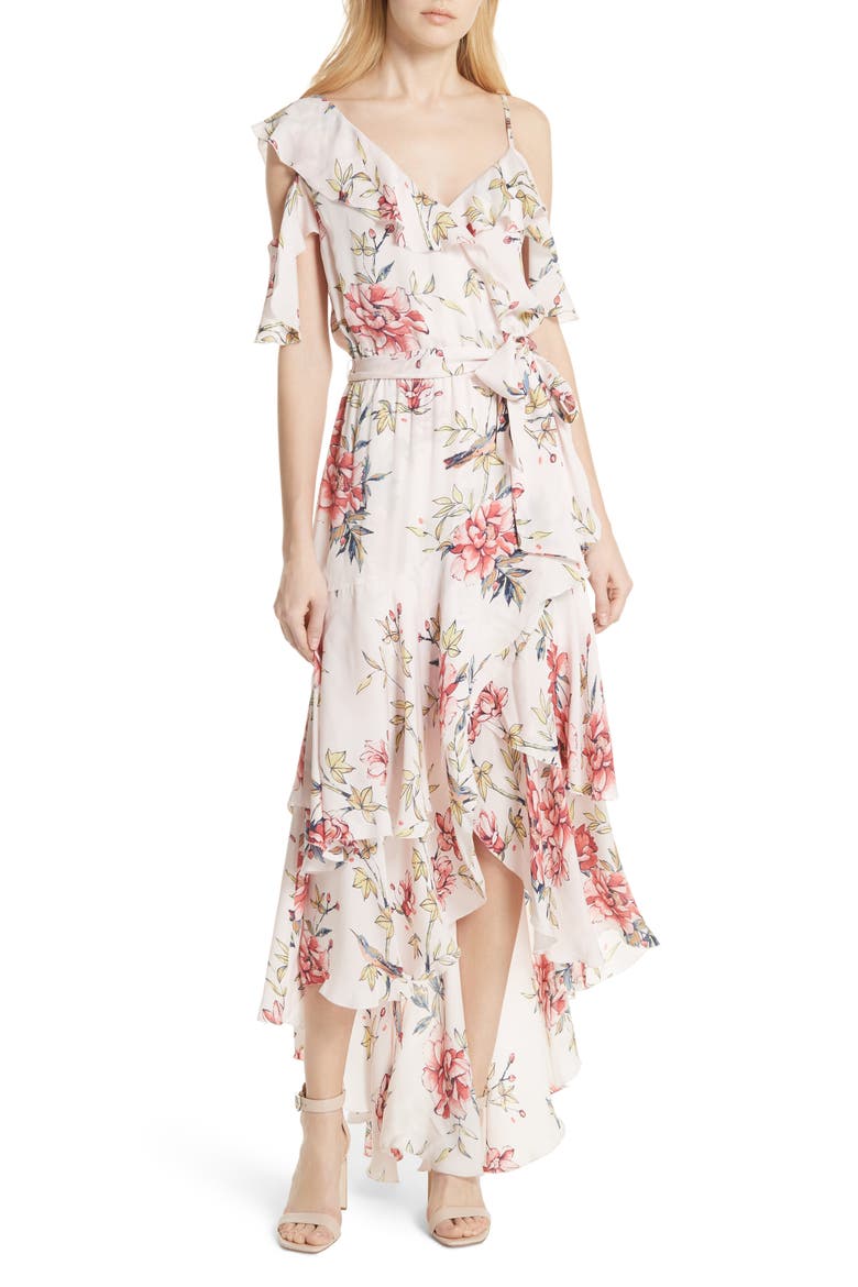 Cristeta Floral Silk Maxi Dress, Main, color, ROSEWATER